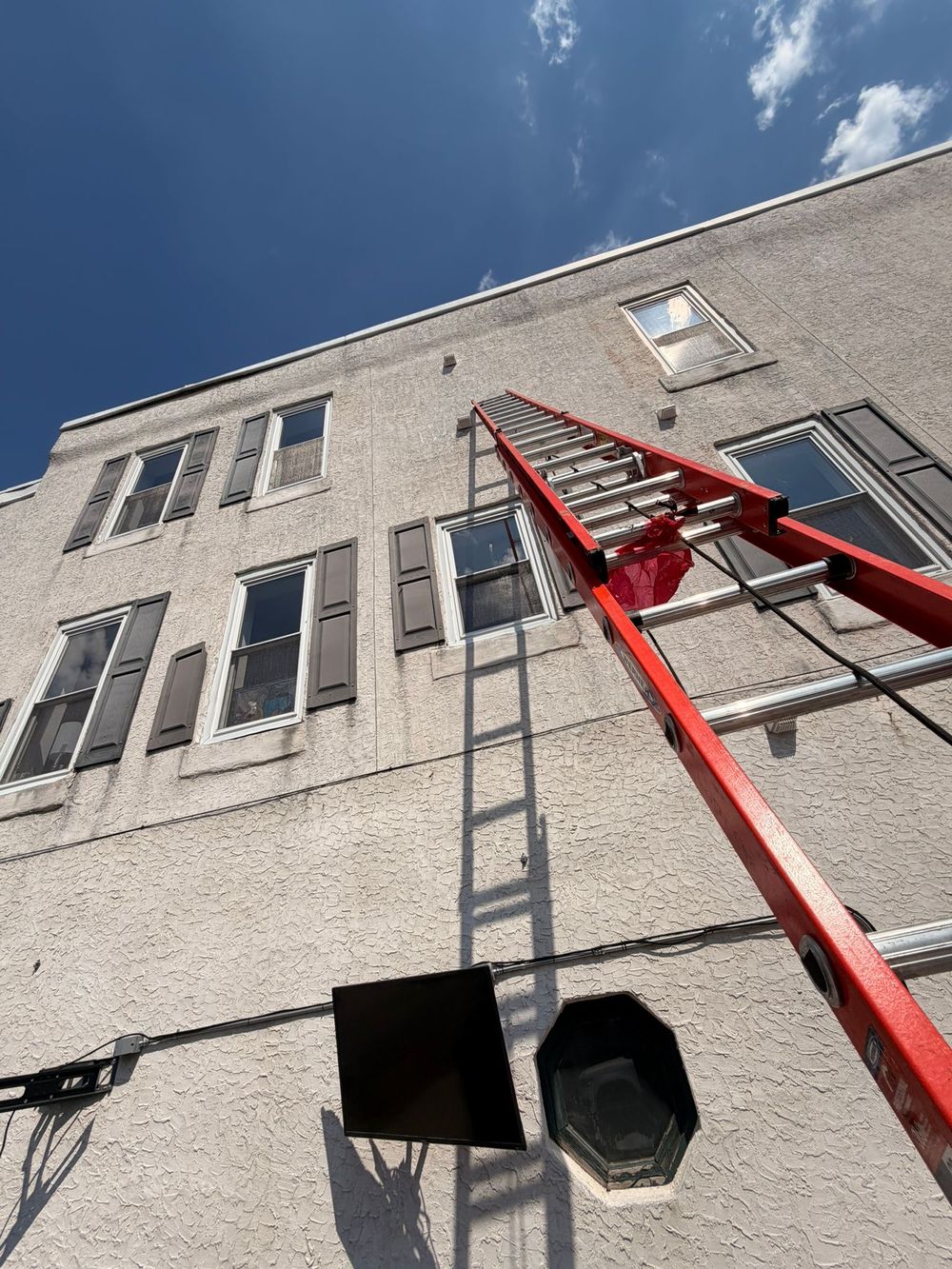 Three-story rowhome dryer vent service